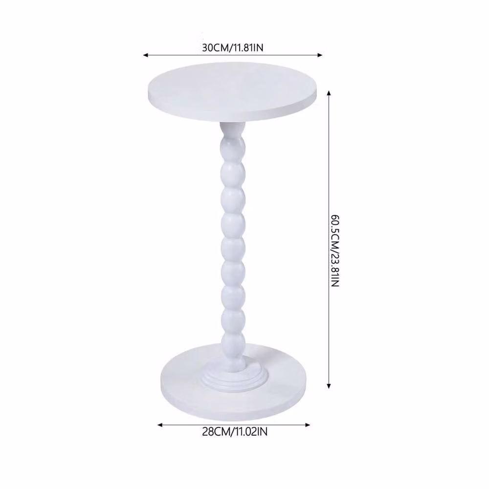 EONLION White Round Vintage Side Table – 2