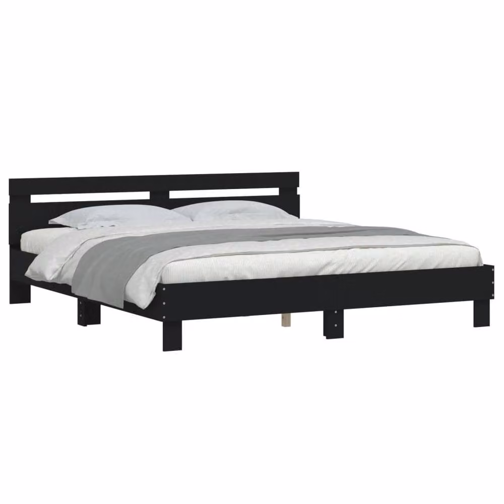 Berkfield Home Modern Bed Frame in Black, W/D/H: 200 x 200 cm – 3