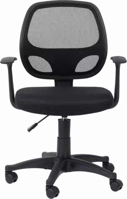Alphason Davis Black Mesh Task Chair with Armrests and Height Adjustment for Home Office