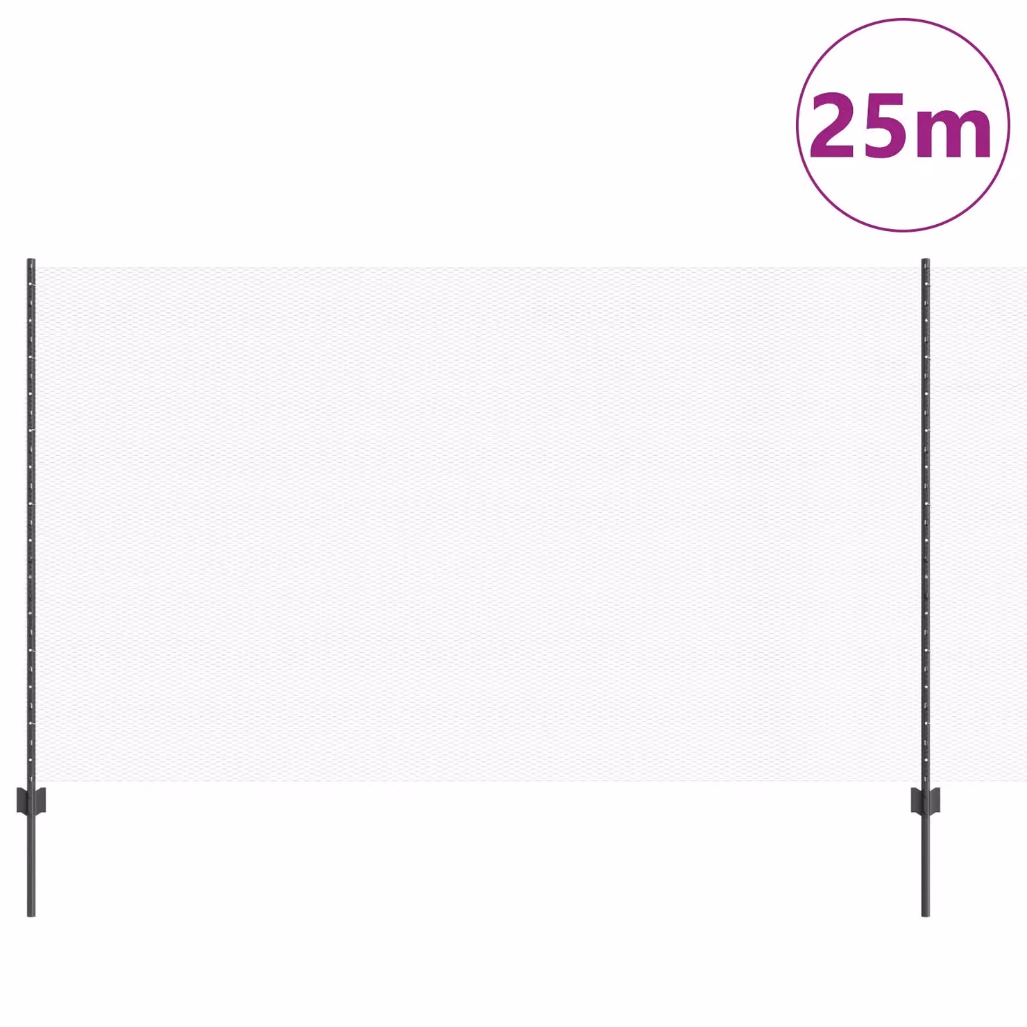 Berkfield Home Grey Steel Hexagon Fence and 22 U-Channel Fence Posts, Height: 140 cm – 2