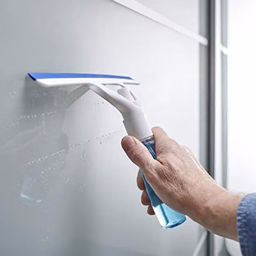 Addis Window Glass Squeegee with Built-In Spray System and Bottle, White and Blue – 2