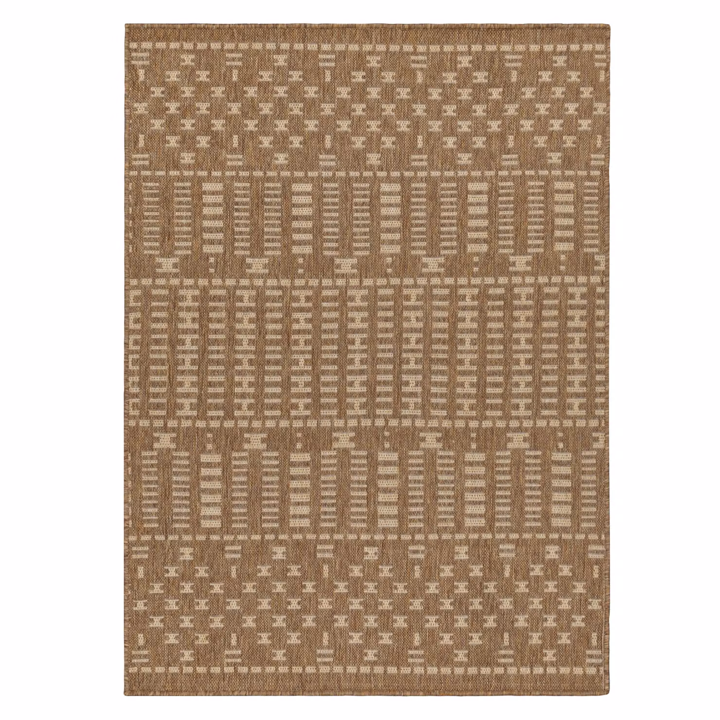 Yard Seagrove Jute Effect Indoor/Outdoor Geometric Rug in Beige and Sand, W: 120 cm, L: 170 cm – 2