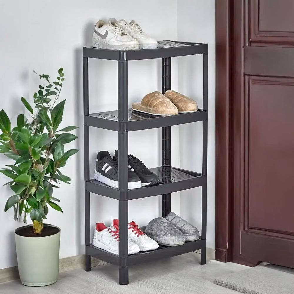 FORGEVIO 4 Tier Narrow Freestanding Shoe Rack in Black – 3