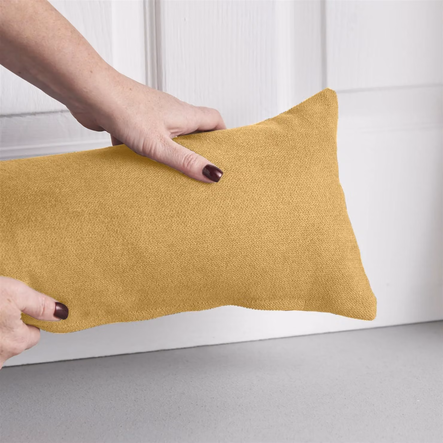 Luxury Living Velvet Chenille Draught Excluder, Yellow – 3