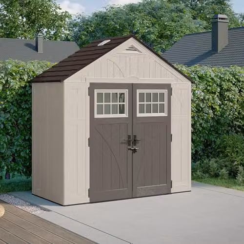 Rowlinson Tremont Garden Shed in Beige, W255 x D122 x H262 cm