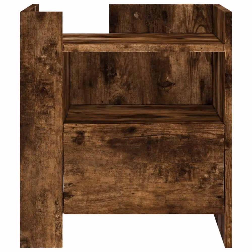 Berkfield Home Bedside Cabinet in Smoked Oak Brown, W/D/H: 45 x 50 x 50 cm – 4