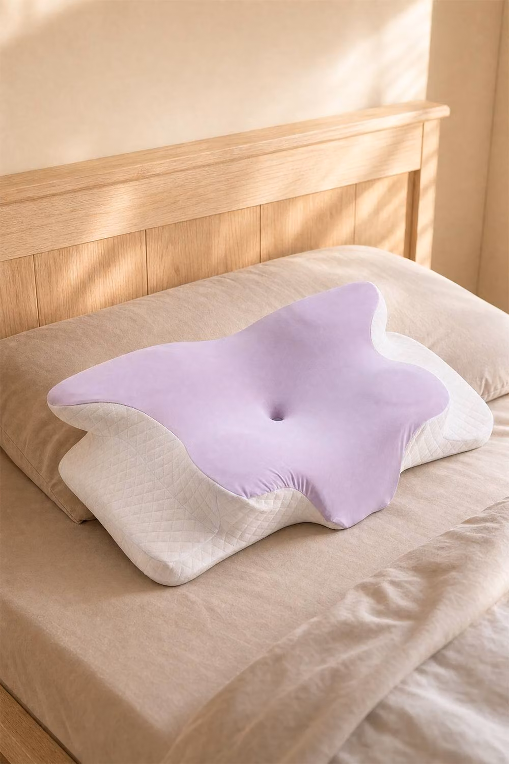 Living and Home Soft Memory Foam Pillow with Removable Breathable Cover in Purple – 2