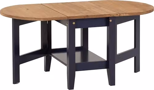 Seconique Santos Drop Leaf Coffee Table in Blue and Waxed Pine – 1