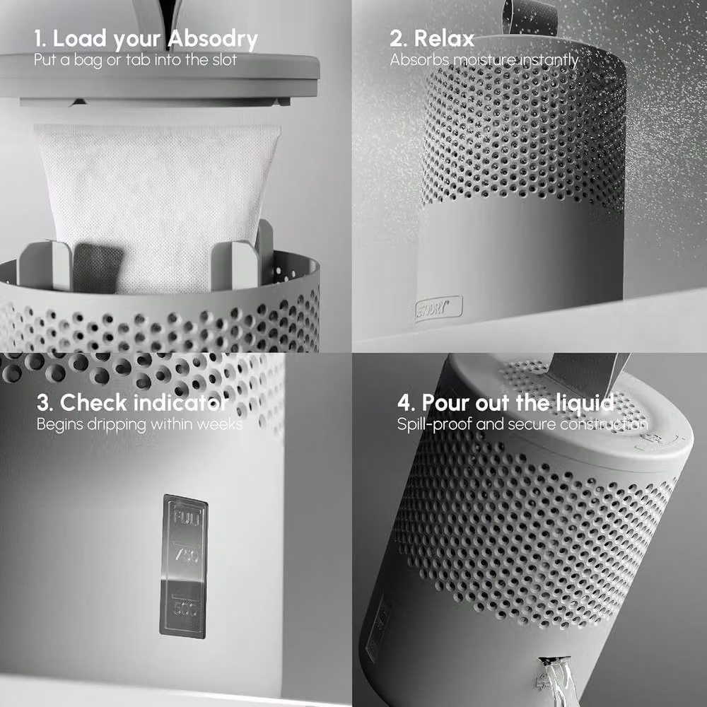 Absodry Grey Moisture Absorber Bag Electricity and Battery Free Dehumidifier – 2