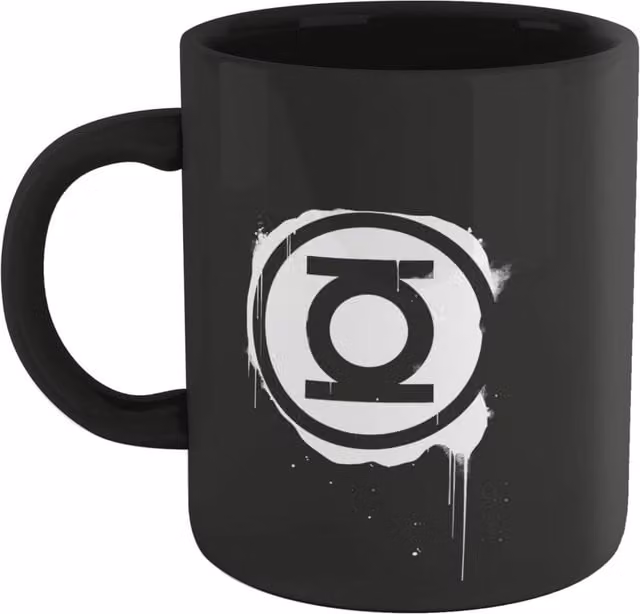 Official Green Lantern Core Graffiti Ceramic Mug - Black