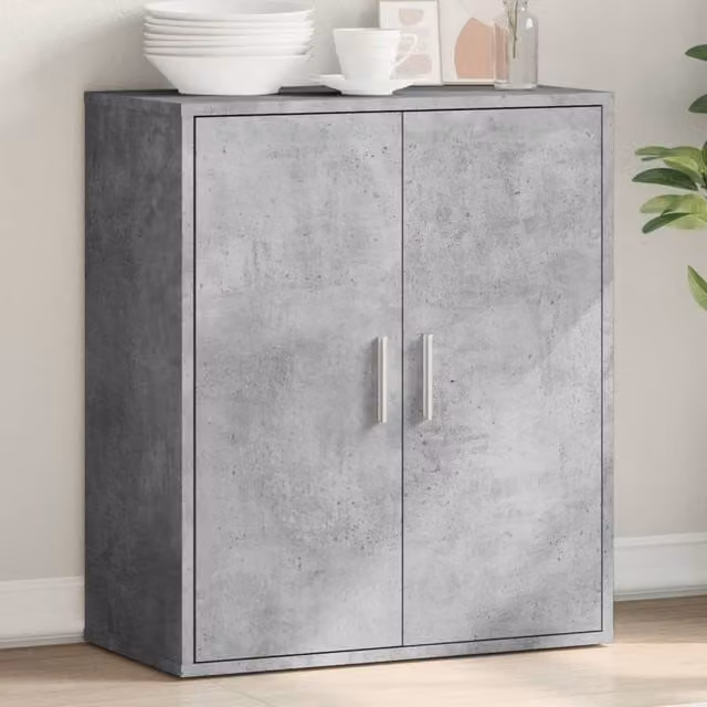 Berkfield Home Modern Sideboard in Concrete Grey, W/D/H: 79 x 38 x 80 cm – 1