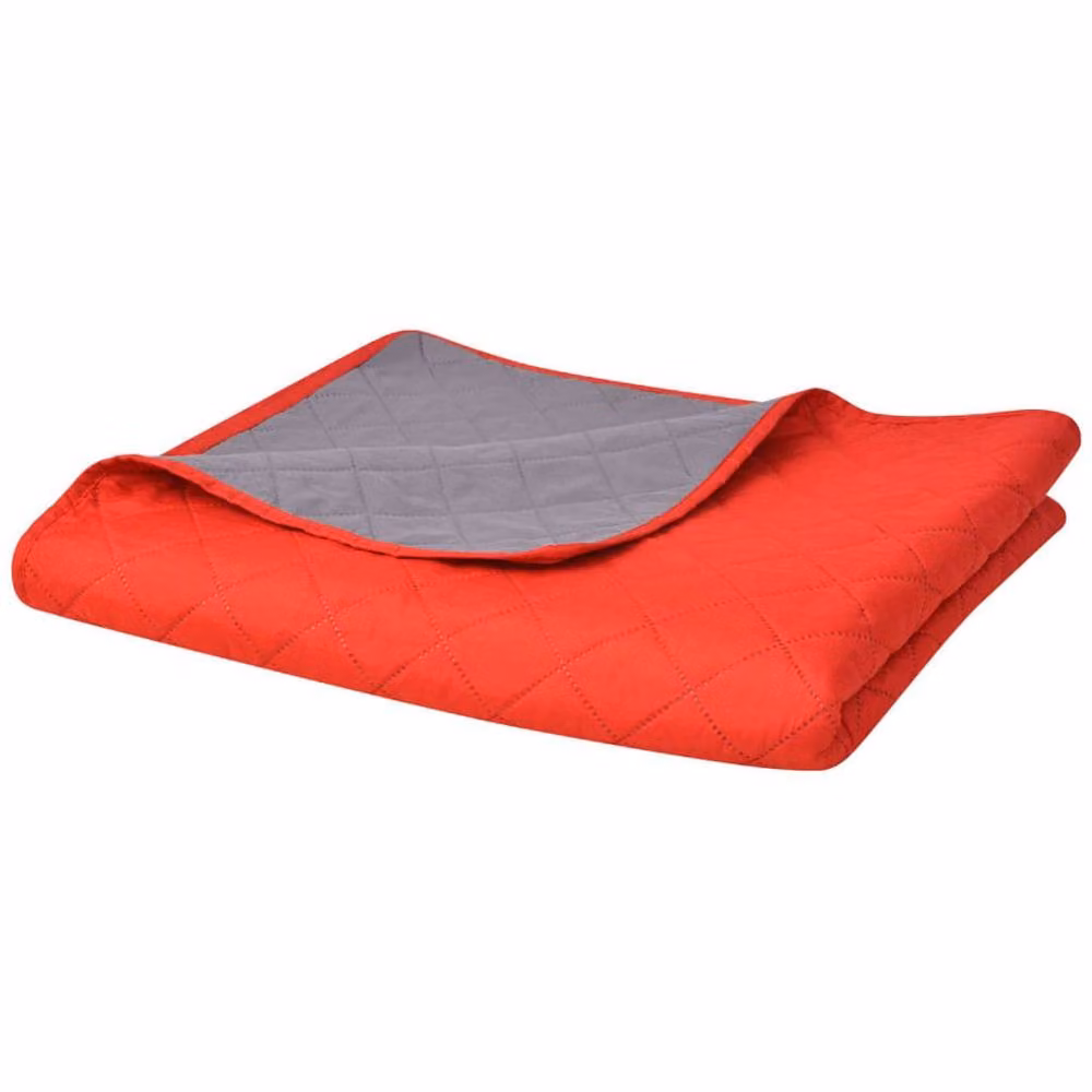 Berkfield Home Reversible Quilted Bedspread in Red and Grey, W: 170 cm, D: 210 cm – 2