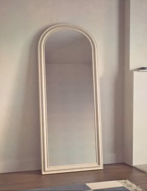 M&S Daphne Arch Free Standing Rectangular Mirror in White