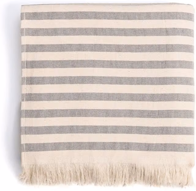 Torres Novas Grey Striped Terry Towel