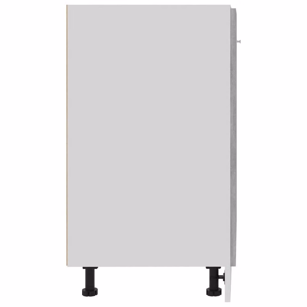 Berkfield Home Modern Grey Kitchen Base Unit with Hinged Doors and Internal Shelves, W/D/H: 60 x 46 x 81.5 cm – 2
