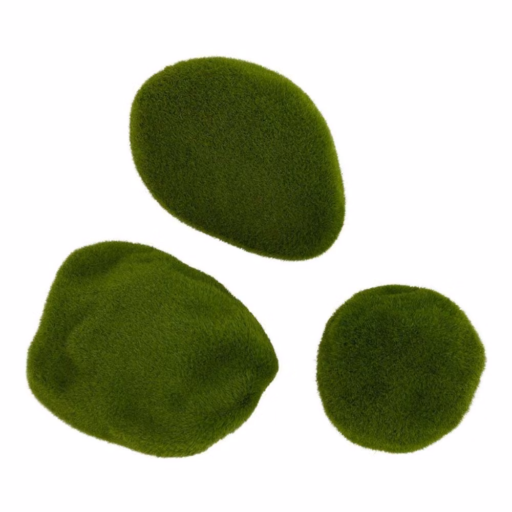 Lemon Pavilion Green Faux Moss Three Piece Pack W8 x D4 x H7 cm – 2