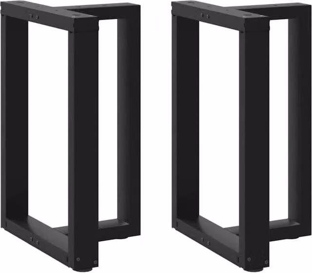 Berkfield Home T-Shaped Dining Table Legs, 2 Piece Set, Black Steel, W: 50 cm, D: 35 cm, H: 72.5 cm