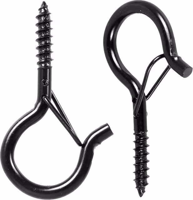 EONLION 50 Pack Black Stainless Steel Q-Hanger Screw in Hooks with Safety Buckle – 1
