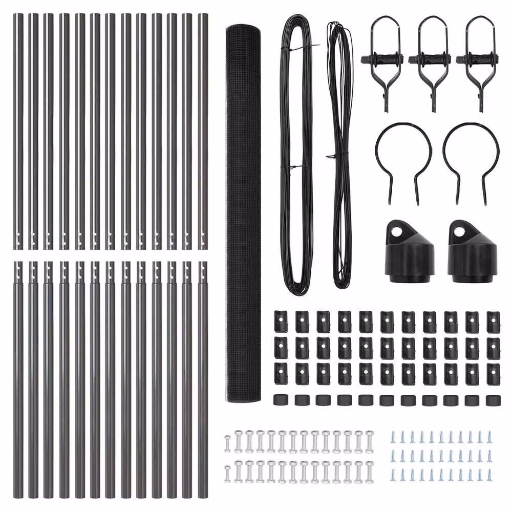 Berkfield Home Round Fence Post Set of 2, Grey Powder-Coated Steel and PVC – 4