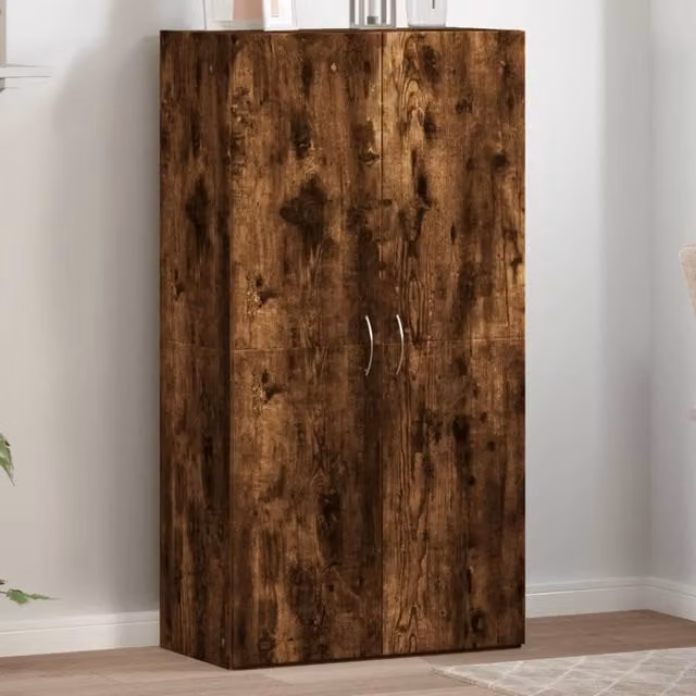 Berkfield Home Smoked Oak File Cabinet in Brown, W/D/H: 60 x 32 x 115 cm