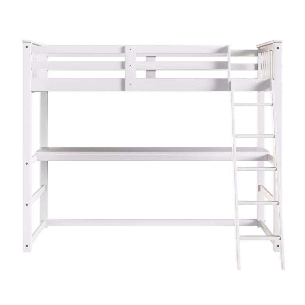 Flair Jules Single High Sleeper with Angled Desk in White, H 174 x W 90 x D 200 cm – 2