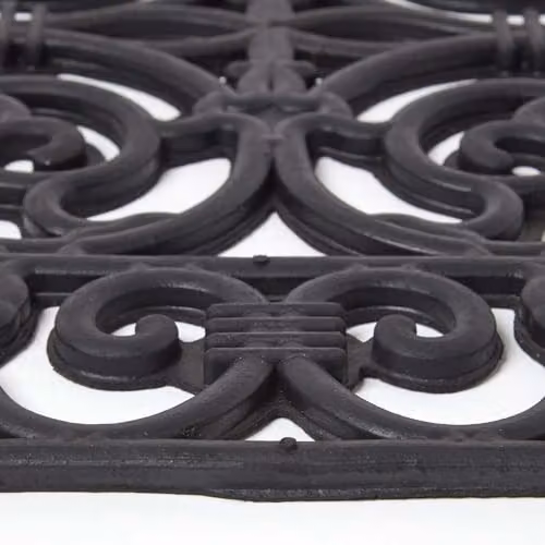 Homescapes Black Wrought Iron Effect Rubber Doormat, W/D: 70 x 45 cm – 3