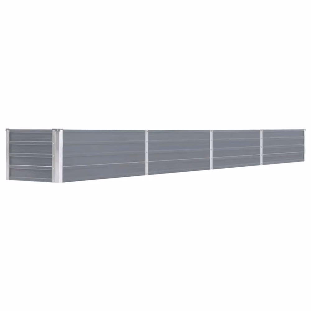 Berkfield Home Garden Galvanised Steel Raised Bed in Grey, W: 320 cm, D: 40 cm, H: 45 cm – 2