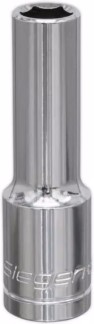 Loops 11mm Chrome Plated Deep Drive Socket 1/2 inch Square Drive in Silver Steel