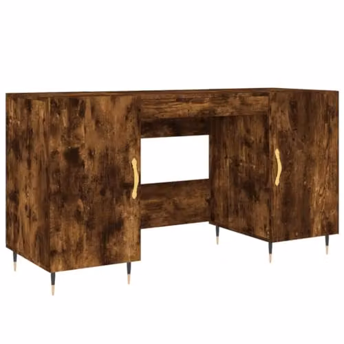 vidaXL Writing Desk in Brown Engineered Wood, W/D/H: 140 x 50 x 75 cm
