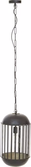 Fifty Five South Orsina Industrial Black Metal and Transparent Glass Cylinder Pendant Light