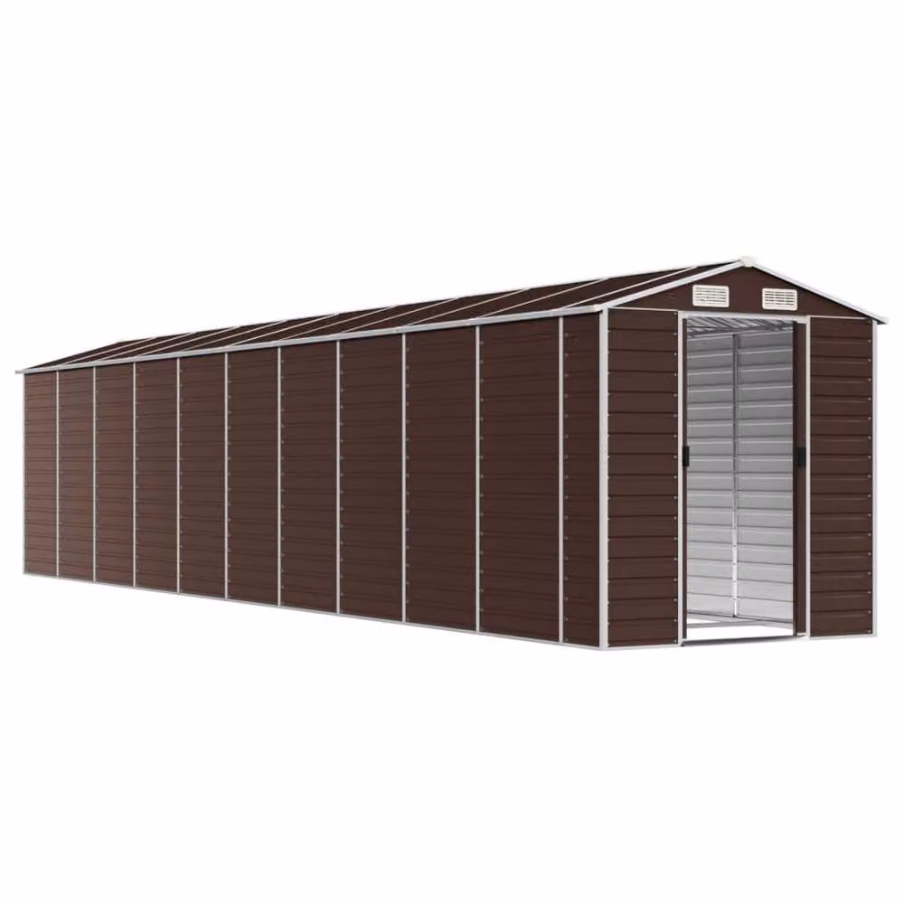 Berkfield Home Brown Galvanised Steel Garden Shed with Side Vent W/D/H: 191 x 895 x 198 cm – 3