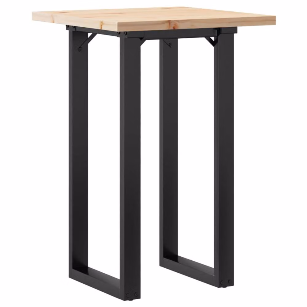 Berkfield Home O-Frame Square Dining Table in Brown Solid Pine and Steel, W/D/H: 50 x 50 x 75.5 cm – 2