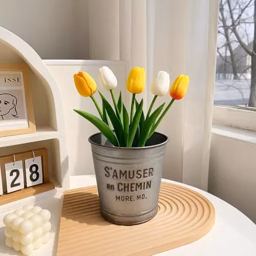 Simpa S'Amuser en Chemin Vintage Style Grey Plastic Planters, Set of 2 – 2