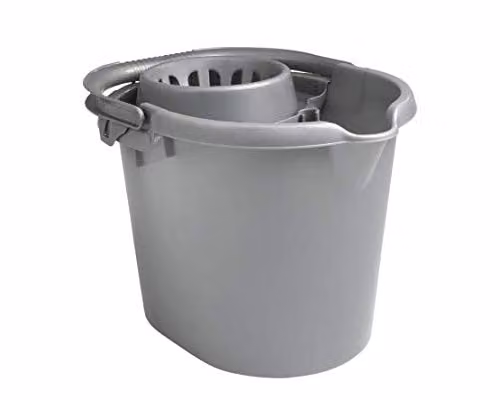 Wham 16L Plastic Mop Bucket in Silver and Grey – 1
