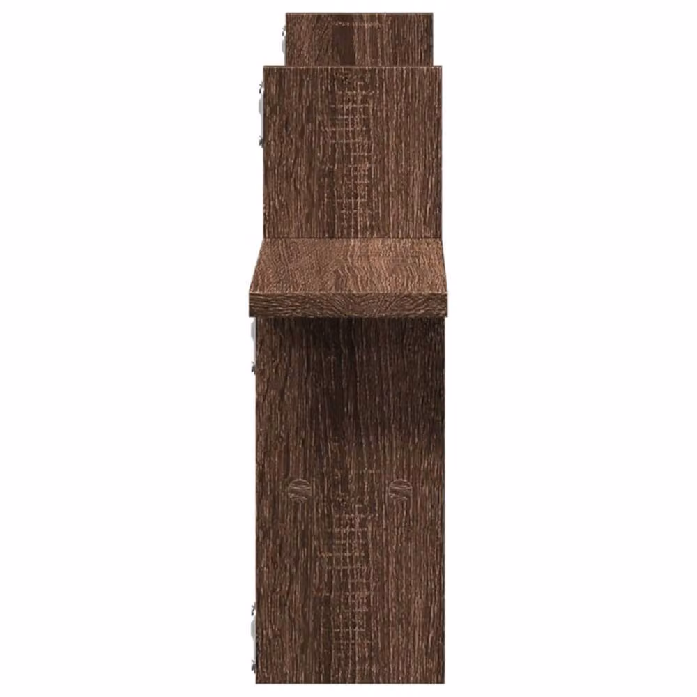 Berkfield Home Wall Mounted Shelves, 2 Pack, Brown Oak, W/D/H: 38 x 12 x 38 cm – 3