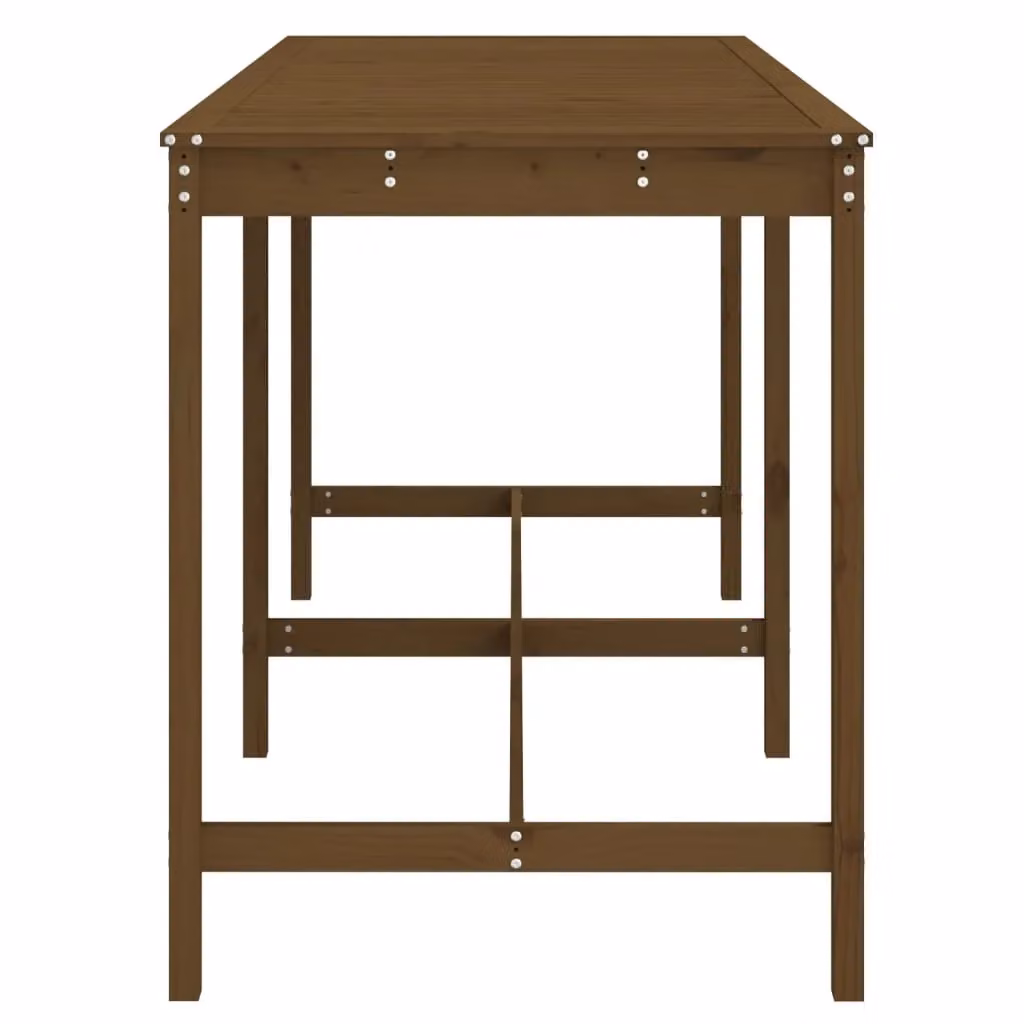 Berkfield Home Rustic Rectangular Garden Table in Honey Brown Solid Pine, W: 203.5 cm, D: 90 cm, H: 110 cm – 3