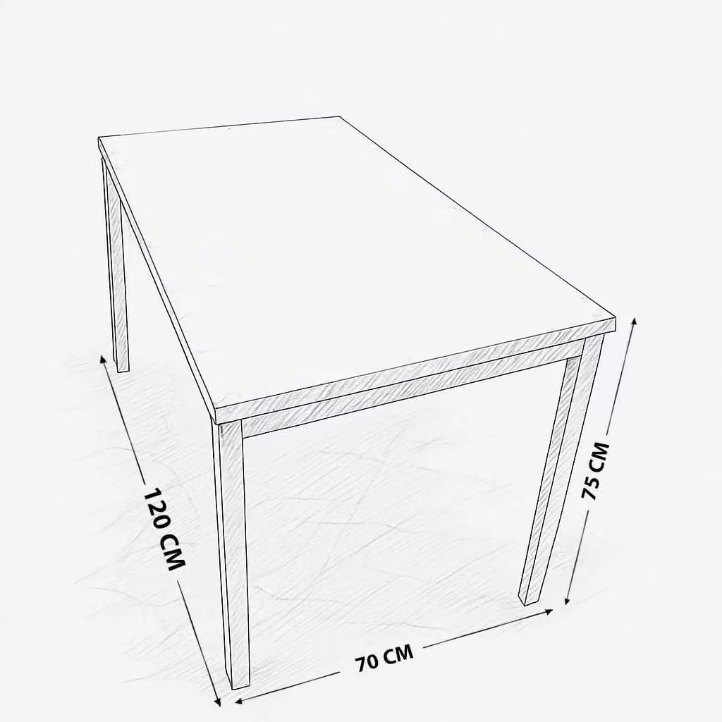 Kosy Koala Modern Rectangular Dining Table with Black Glossy Glass Top and Brown Metal Legs, W/D/H: 120 x 70 x 75 cm – 2