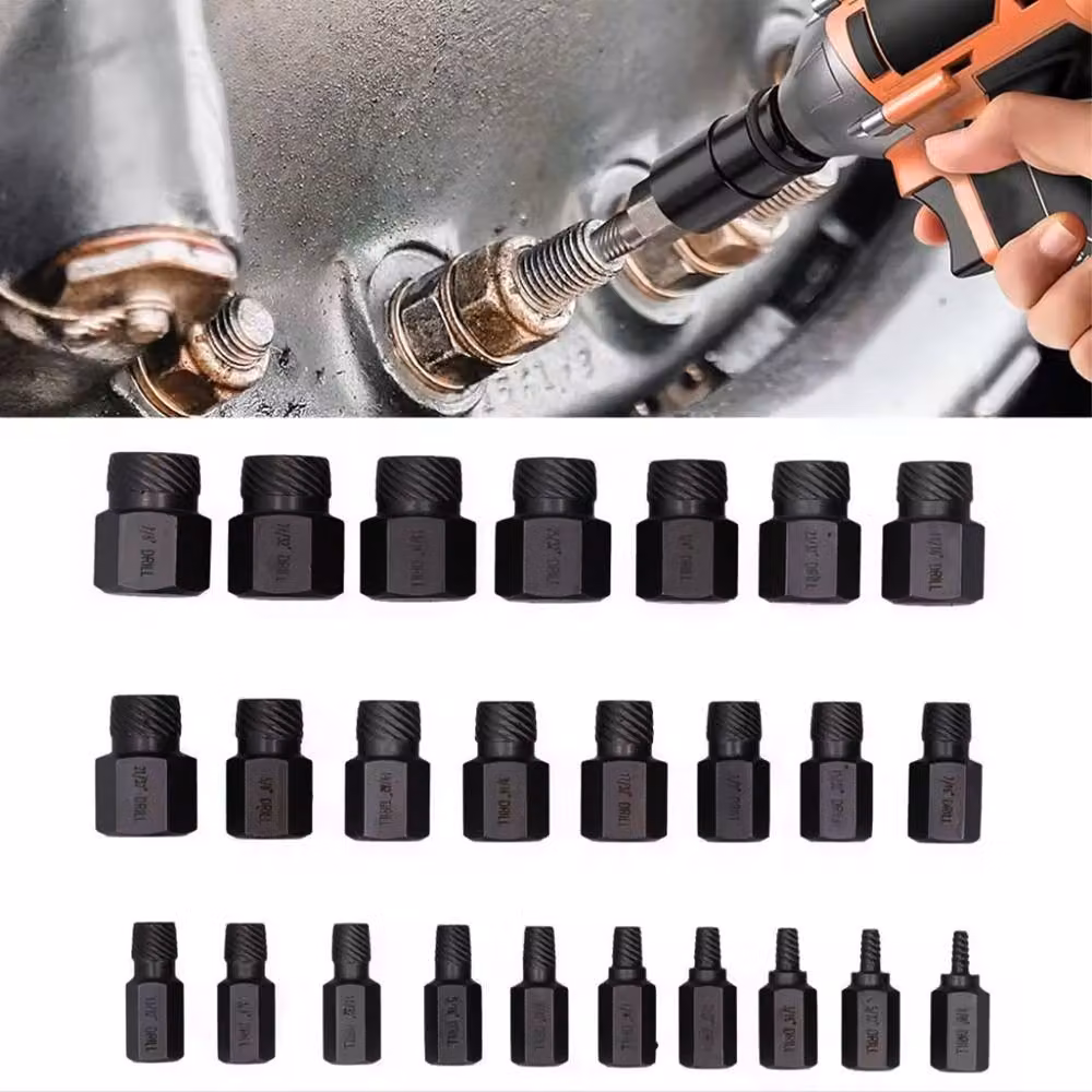 Hinsinc Multifunctional Stud Extractor Set for Damaged Bolts in Black – 4