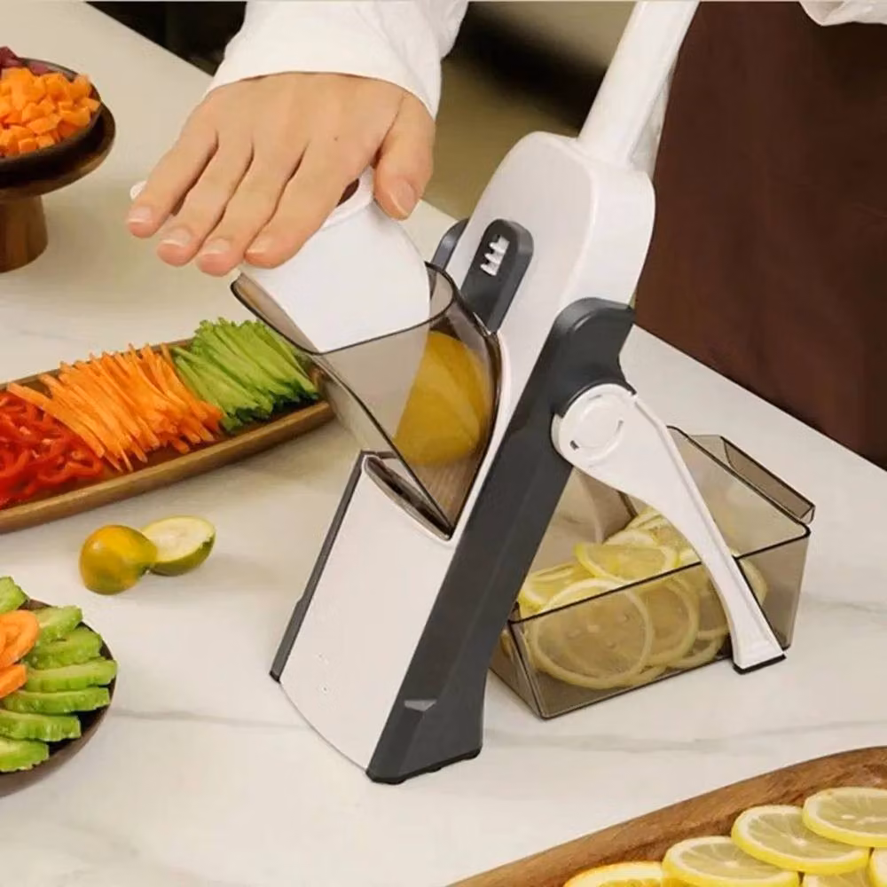 Kelvenix A Safe Mandoline Vegetable Slicer with Adjustable Thickness in Grey – 3