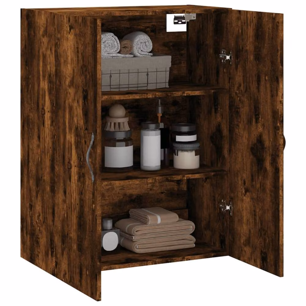 Berkfield Home Wall Mounted Smoked Oak Cabinet in Brown, W/D/H: 69.5 x 34 x 90 cm – 5