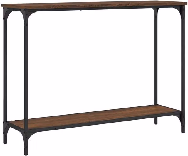 Berkfield Home Industrial Console Table in Brown Oak, W/D/H: 101 x 30.5 x 75 cm – 1