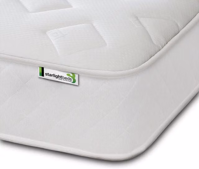 Starlight Beds Jump n Tac Hybrid Memory Foam and Open Coil Spring Mattress, White, W/D/H: 120 x 200 cm