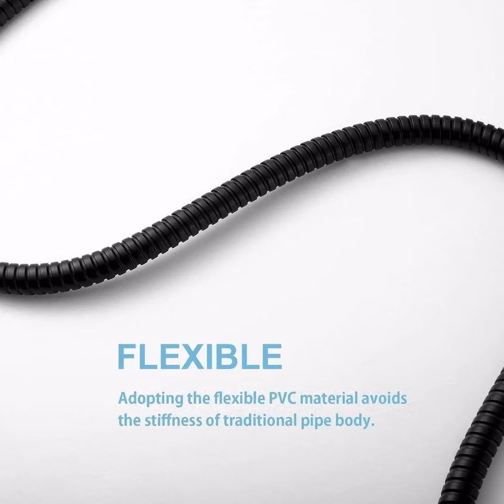 NESTLUNE Black and Chrome Stainless Steel Flexible Shower Hose – 4