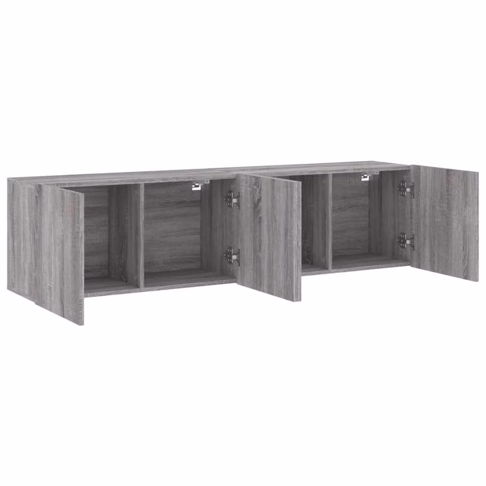 Berkfield Home Wall-mounted TV Cabinets, 2 Piece Set in Grey Sonoma, W/D/H: 80 x 30 x 41 cm – 4