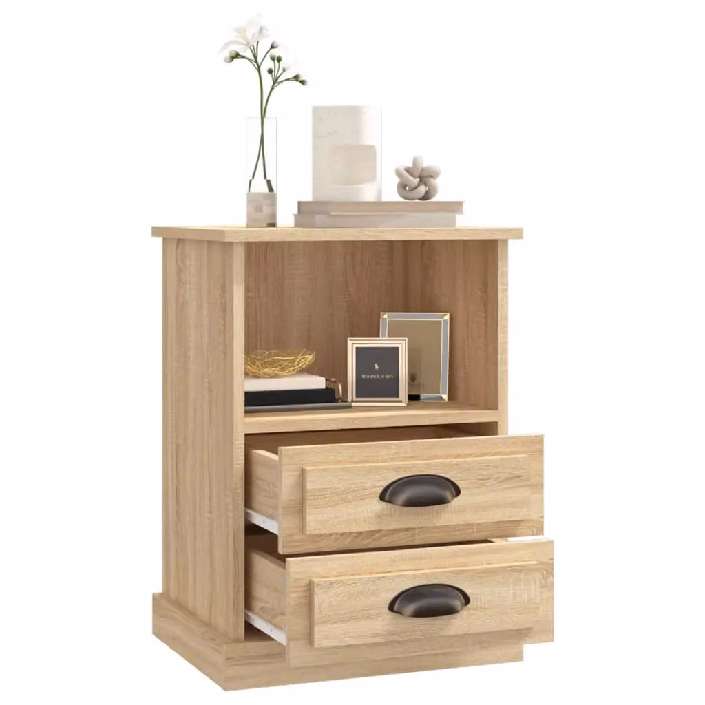 Berkfield Home Sonoma Oak Bedside Cabinet in Brown W/D/H: 43 x 36 x 60 cm – 3