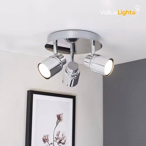 ValueLights Benton Adjustable Round White Ceiling Spotlight IP44 Rated – 2