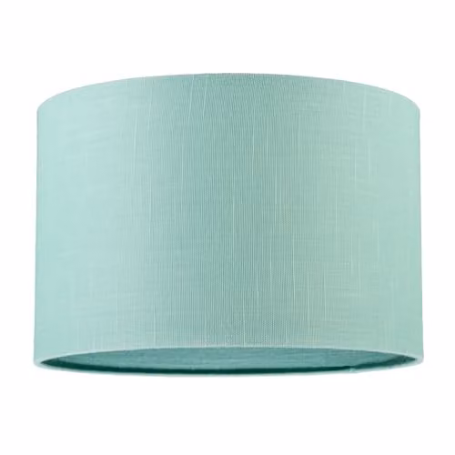 Happy Homewares Emerald Bay Green Textured Linen Fabric Circular Lamp Shade, W: 30 cm, H: 20 cm