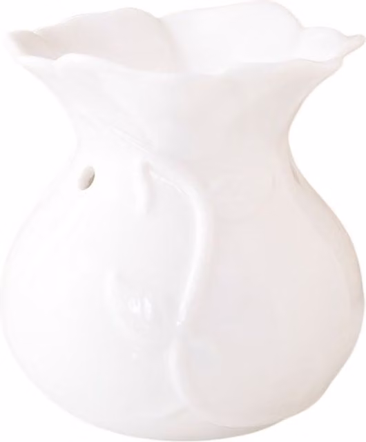 Something Different Wholesale White Floral Ceramic Rose Oil Burner and Wax Warmer for Tealights