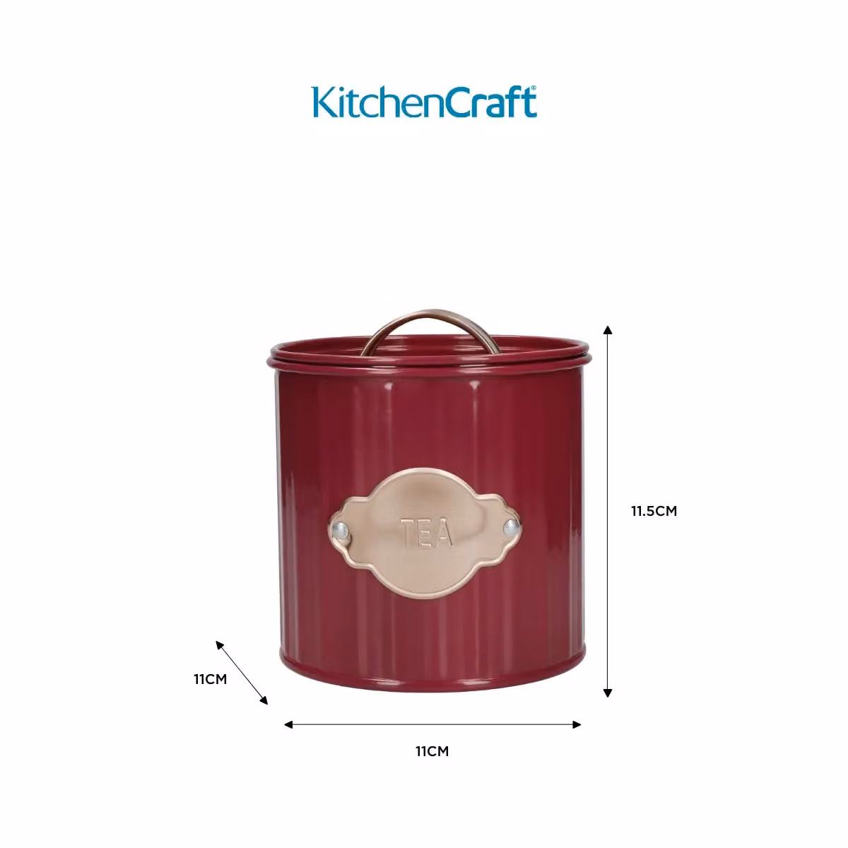 KitchenCraft 3-Piece Airtight Metal Storage Canister Set in Red or Purple – 5