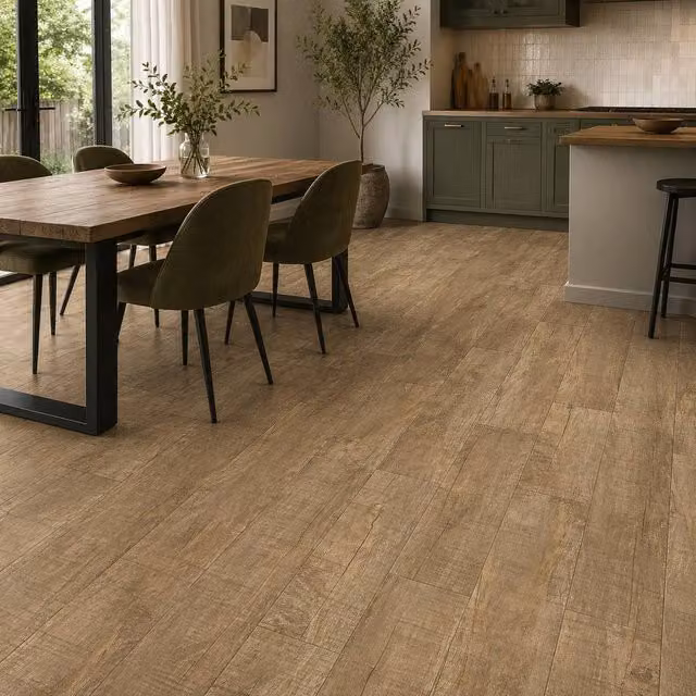 ENER-J Britwall Antique Country Oak SPC Luxury Vinyl Flooring, Brown Wood Look Click Lock Plank, 2.2 m2, Pack of 10, Thickness: 6 mm, Plank Size: 1220 x 181 mm – 1